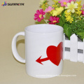 11oz ceramic white magic mug with heart color changing